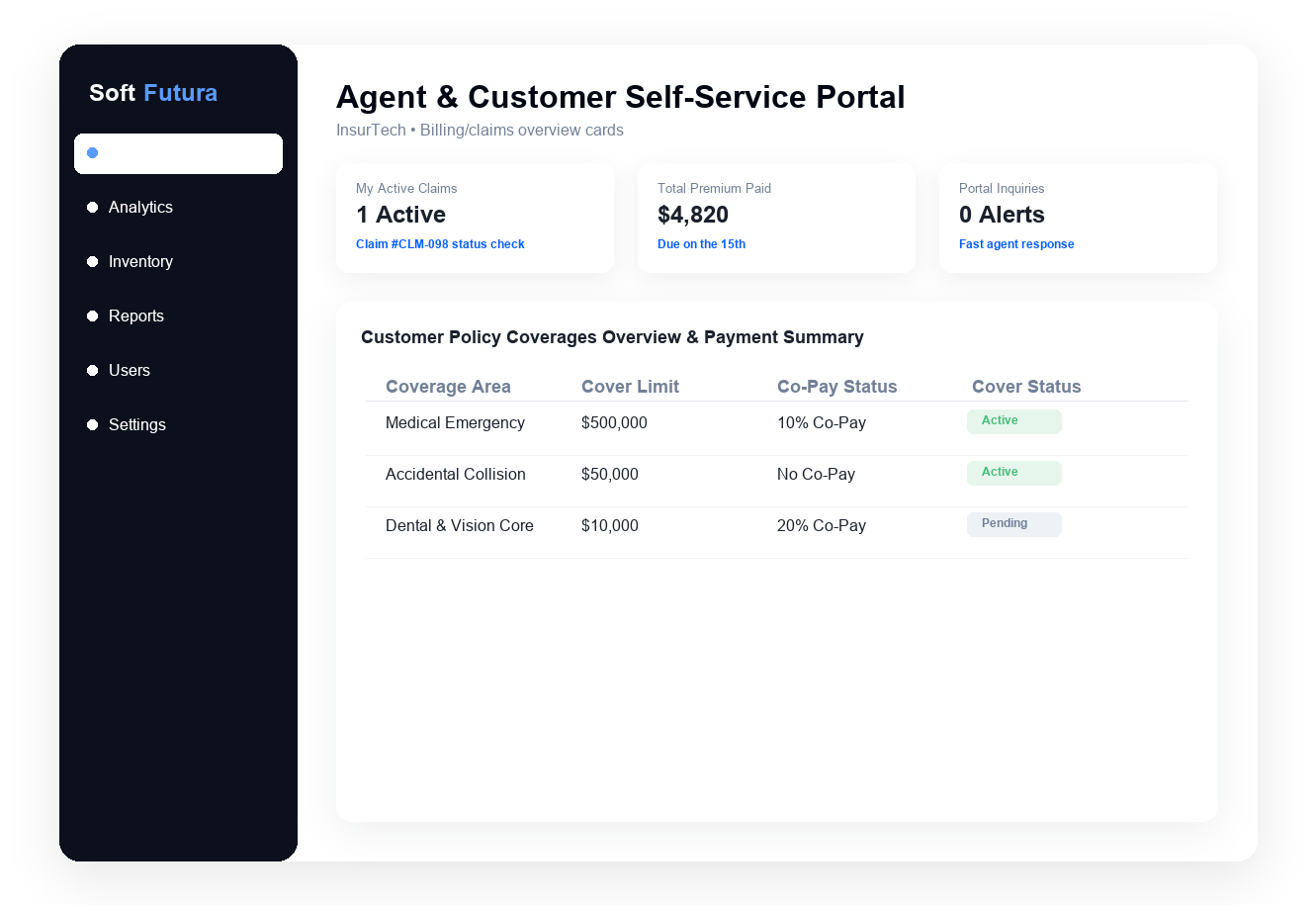 Insurance agent and customer portal